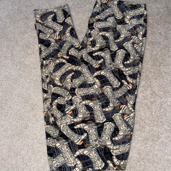 Rare LuLaRoe Cowboy Boot Leggings in One Size - Picture 1 of 2